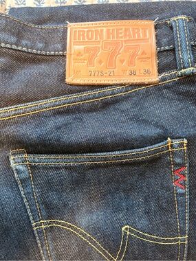 Iron Heart Men's Dark Blue Straight Jeans - 777 Slim Fit Japanese selvedge denim